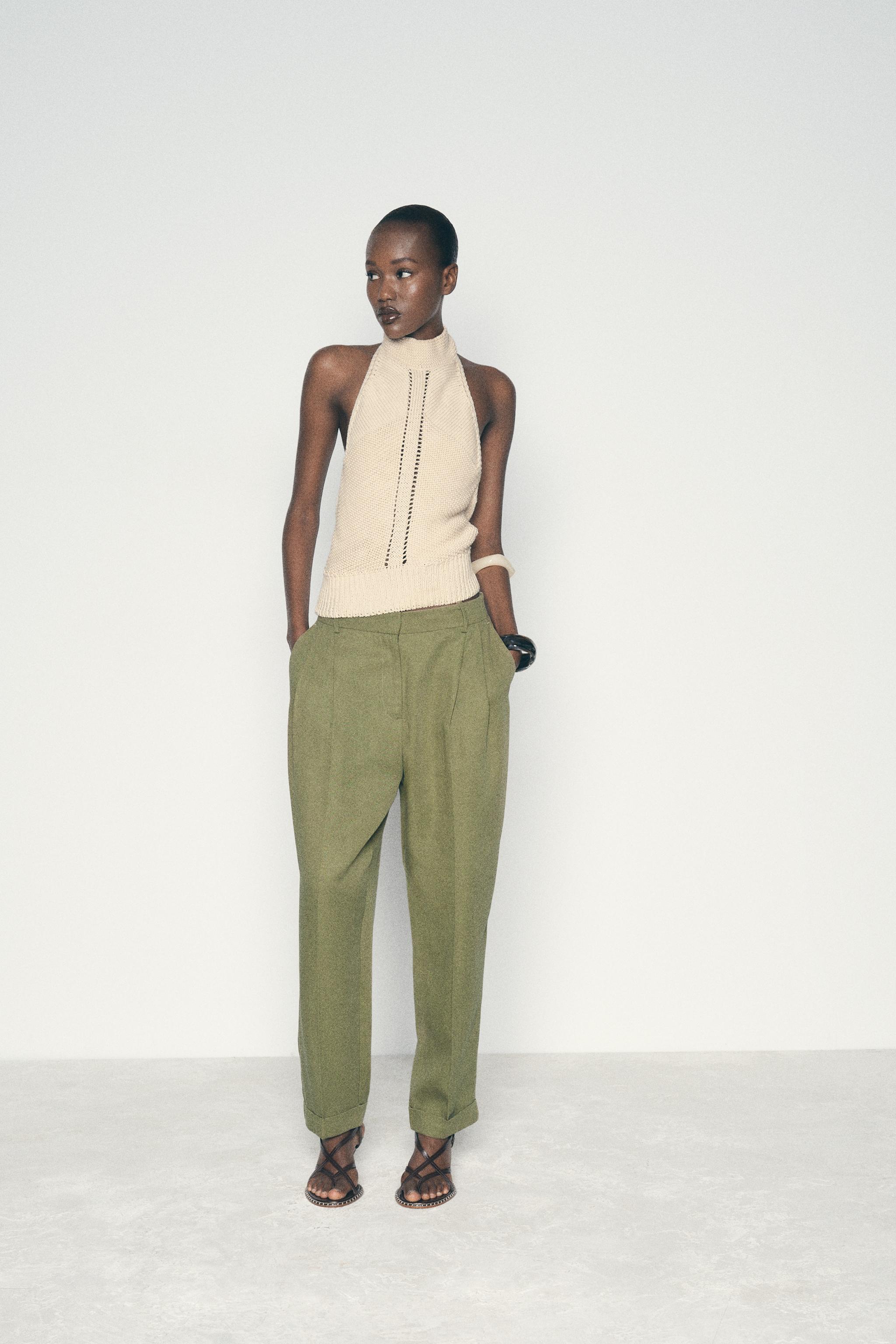 TURNED UP CUFF STRAIGHT LEG PANTS ZARA