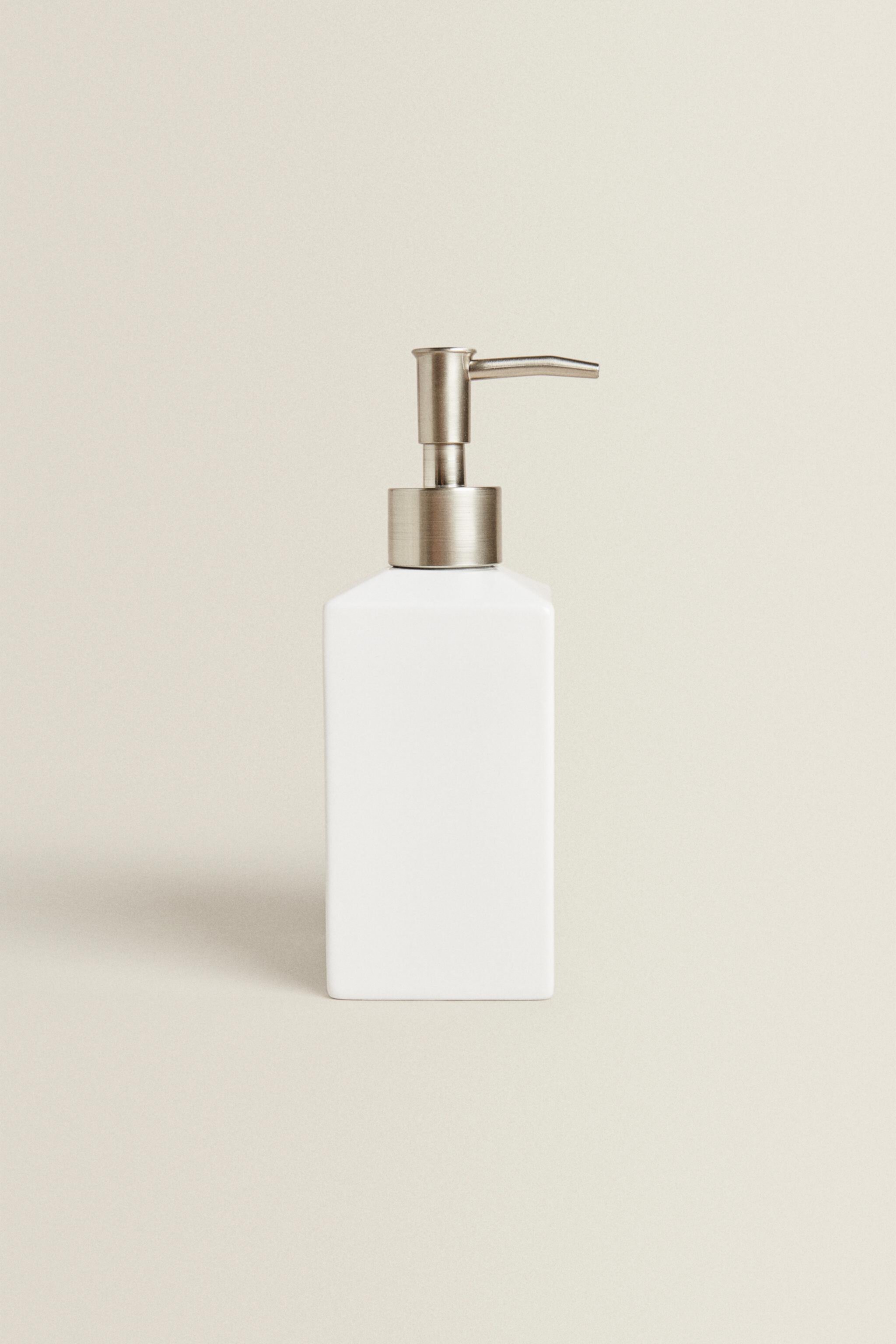 WHITE EARTHENWARE BATHROOM DISPENSER Zara Home