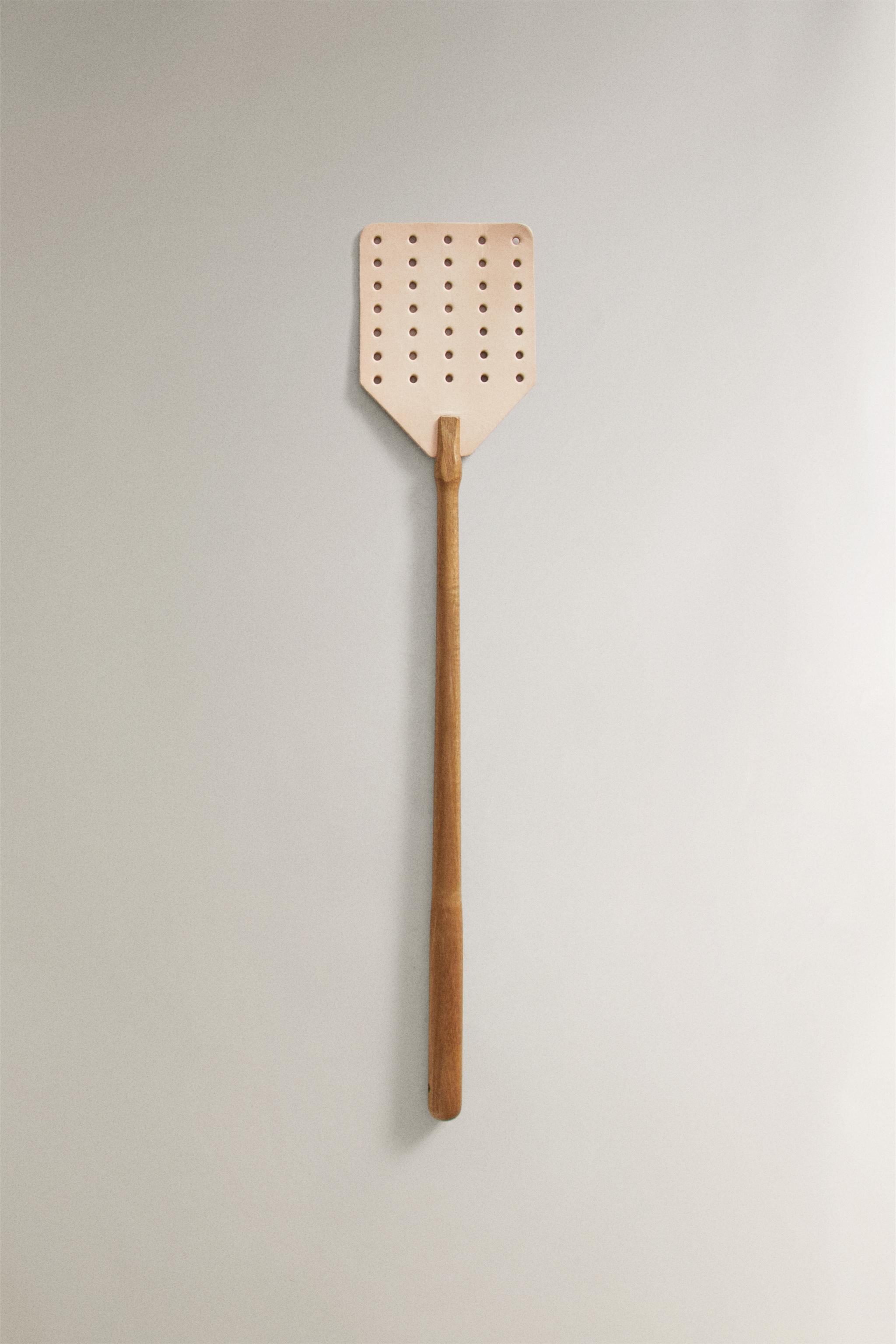 WOODEN LEATHER FLY SWATTER Zarahome