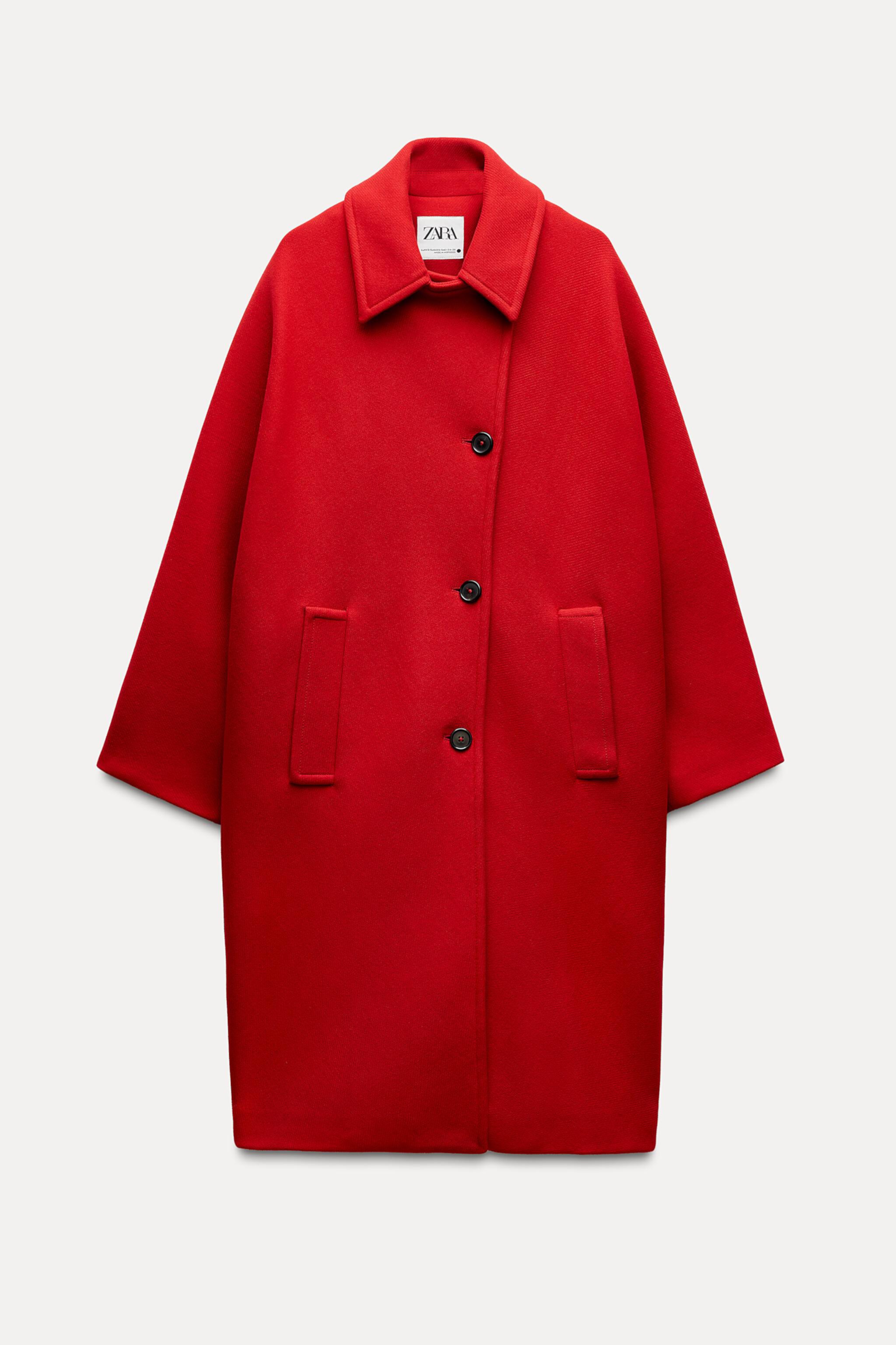 Женская Повседневная куртка Zara Manteco Wool Oversized Coat ZARA