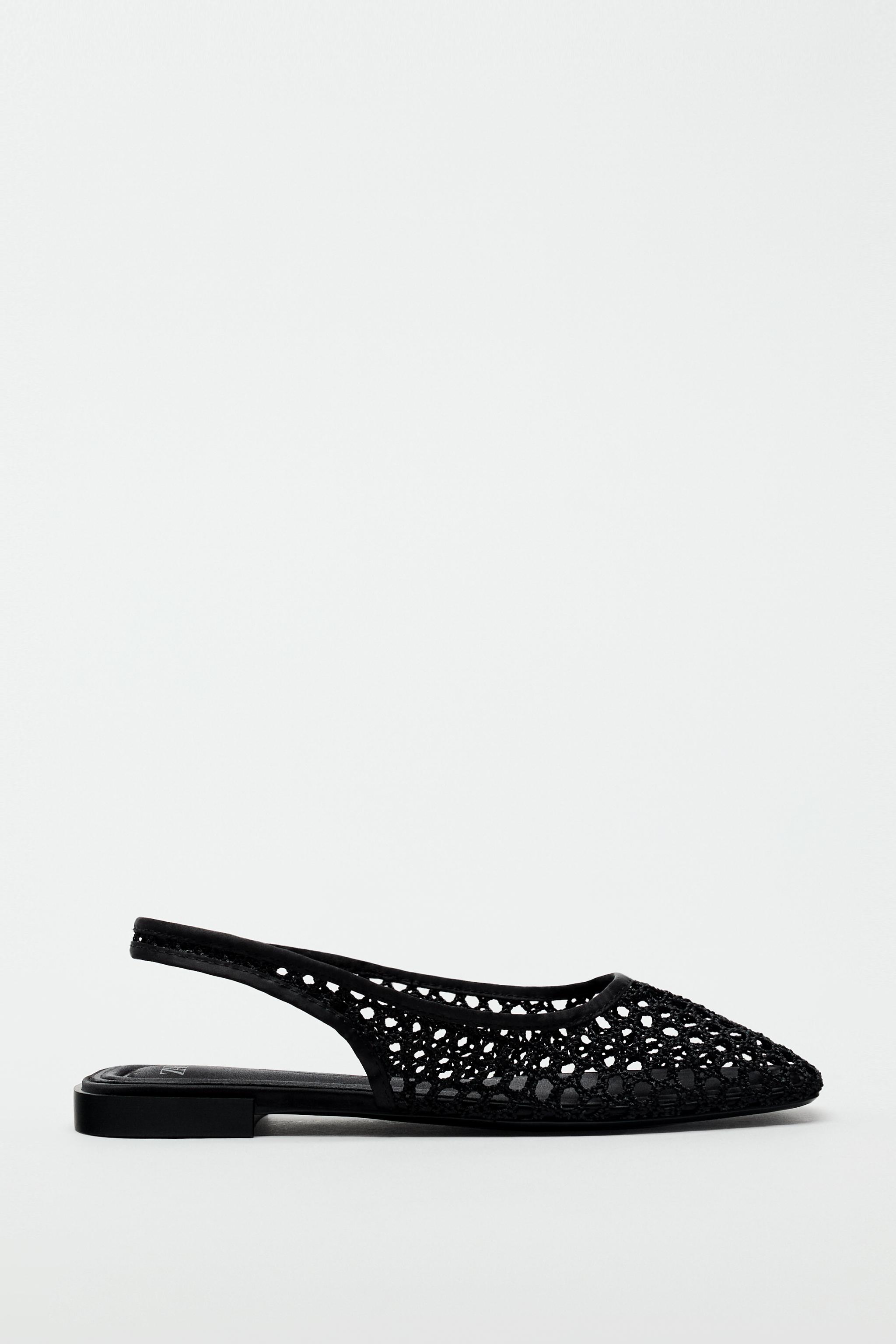 Женские Балетки Zara Woven Slingback Flats ZARA