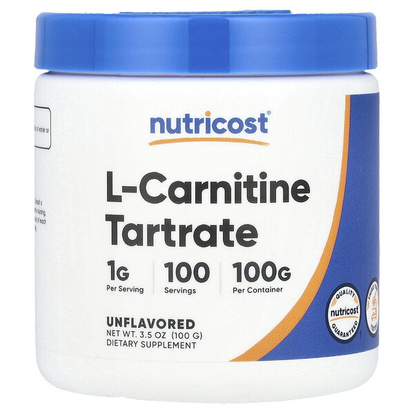 L-Carnitine Tartrate, Unflavored, 3.5 oz (100 g) Nutricost