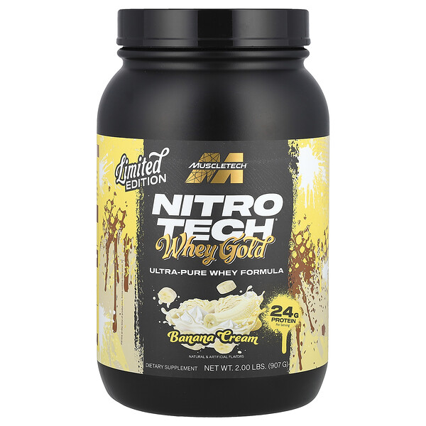 Nitro-Tech® Whey Gold, Banana Cream (Крем), 2 lbs (907 g) Muscletech