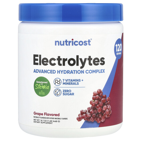 Electrolytes, Advanced Hydration Complex, Grape, 1 lb (Фунты) (468 g) Nutricost