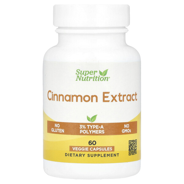 Cinnamon Extract, 60 Veggie Capsules (Капсулы на растительной основе) Super Nutrition