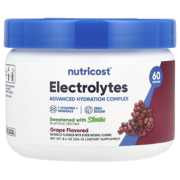 Electrolytes, Advanced Hydration Complex, Grape, 8.4 oz (Унции) (234 g) Nutricost