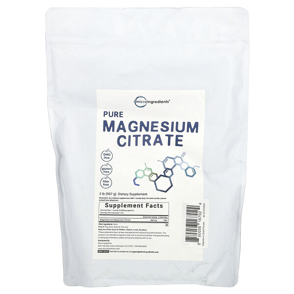 Pure Magnesium Citrate, 2 lb (907 g) Micro Ingredients