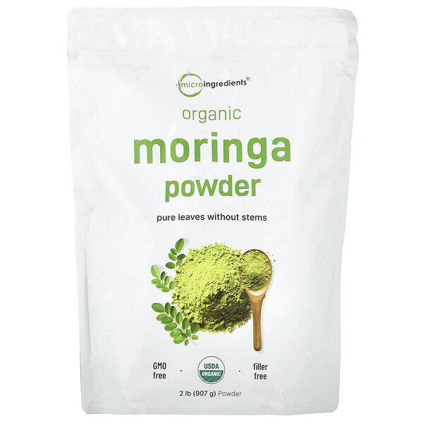 Organic Moringa Leaf Powder (Порошок), 2 lbs (907 g) Micro Ingredients