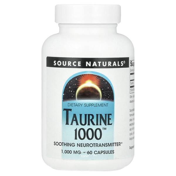 Taurine 1000™, 1,000 mg, 60 Capsules (Капсулы) Source Naturals