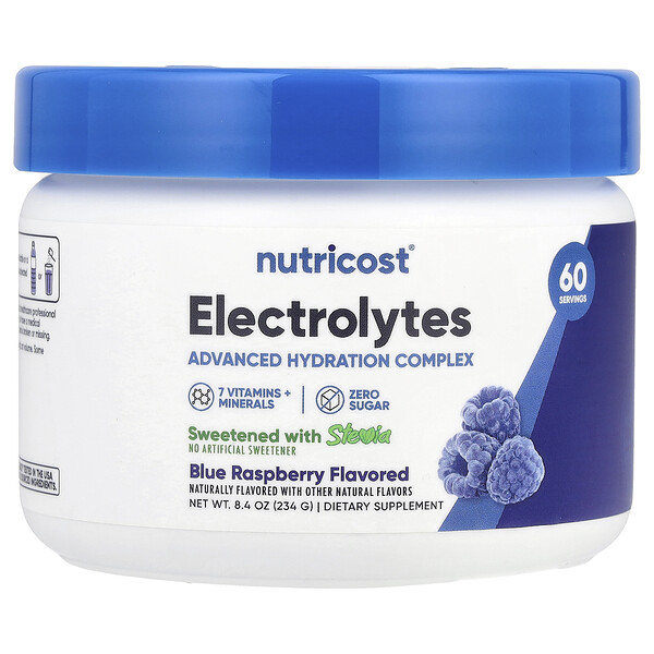 Electrolytes, Advanced Hydration Complex, Blue Raspberry, 8.4 oz (Унции) (234 g) Nutricost