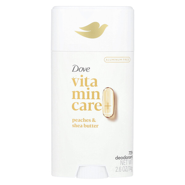 Vitamin Care+ Deodorant, Peaches & Shea Butter, 2.6 oz (74 g) Dove