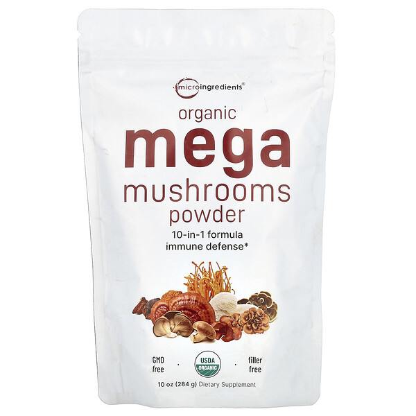 Organic Mega Mushrooms Powder, 10 oz (284 g) Micro Ingredients