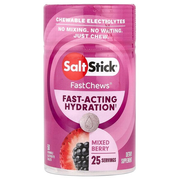 FastChews®, Chewable Electrolytes, Mixed Berry, 50 Chewable Tablets SaltStick