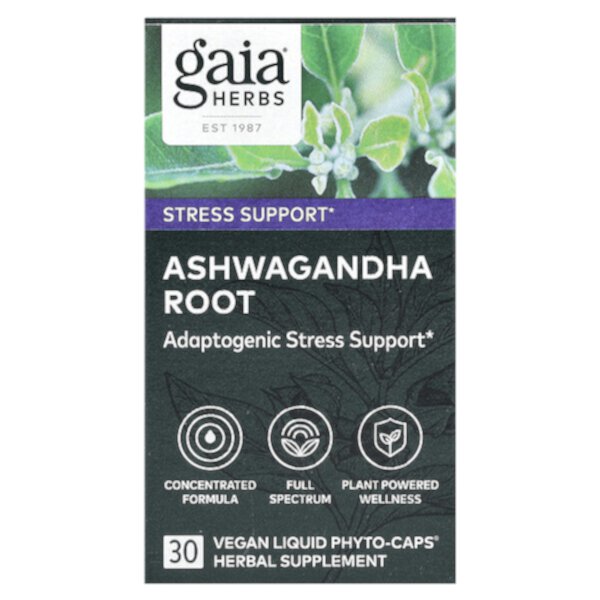 Ashwagandha Root , 30 Vegan Liquid Phyto-Caps (Веганские жидкие фитокапсулы) Gaia Herbs