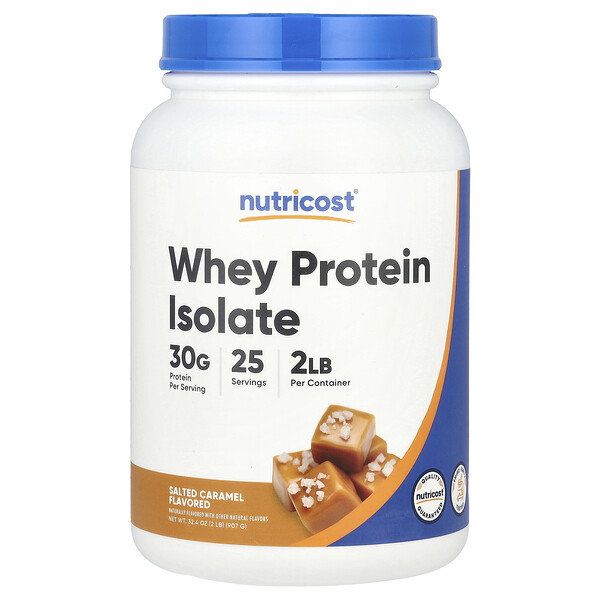 Whey Protein Isolate, Salted Caramel, 2 lb (Фунты) (907 g) Nutricost