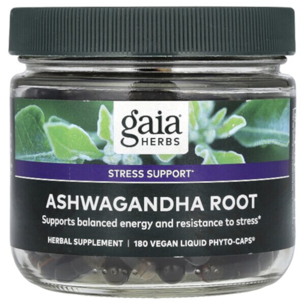 Ashwagandha Root, 180 Vegan Liquid Phyto-Caps (Веганские жидкие фитокапсулы) Gaia Herbs