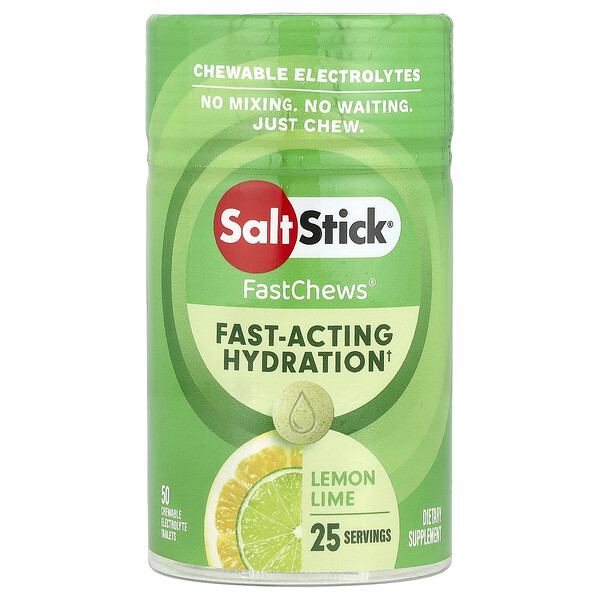 FastChews®, Chewable Electrolytes, Lemon Lime, 50 Chewable Tablets SaltStick