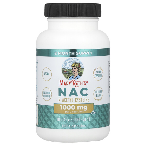 NAC, 1,000 mg, 120 Capsules (Капсулы) (500 mg per Capsule) MaryRuth's