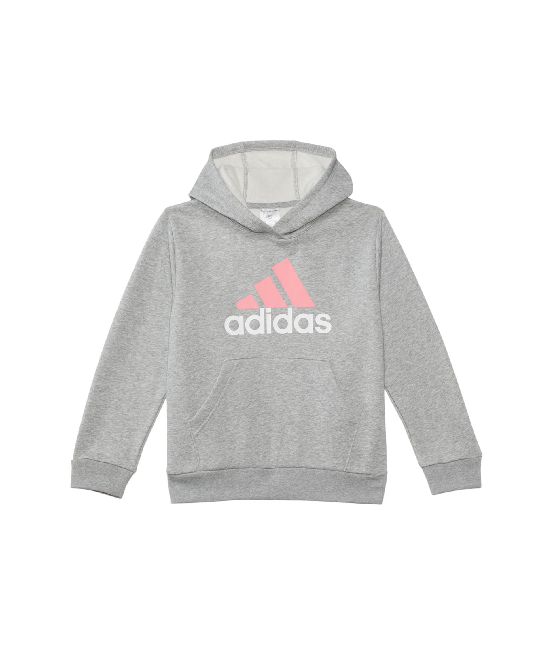 Long Sleeve Essential Hooded Graphic Heather Pullover(Big Kid) Adidas