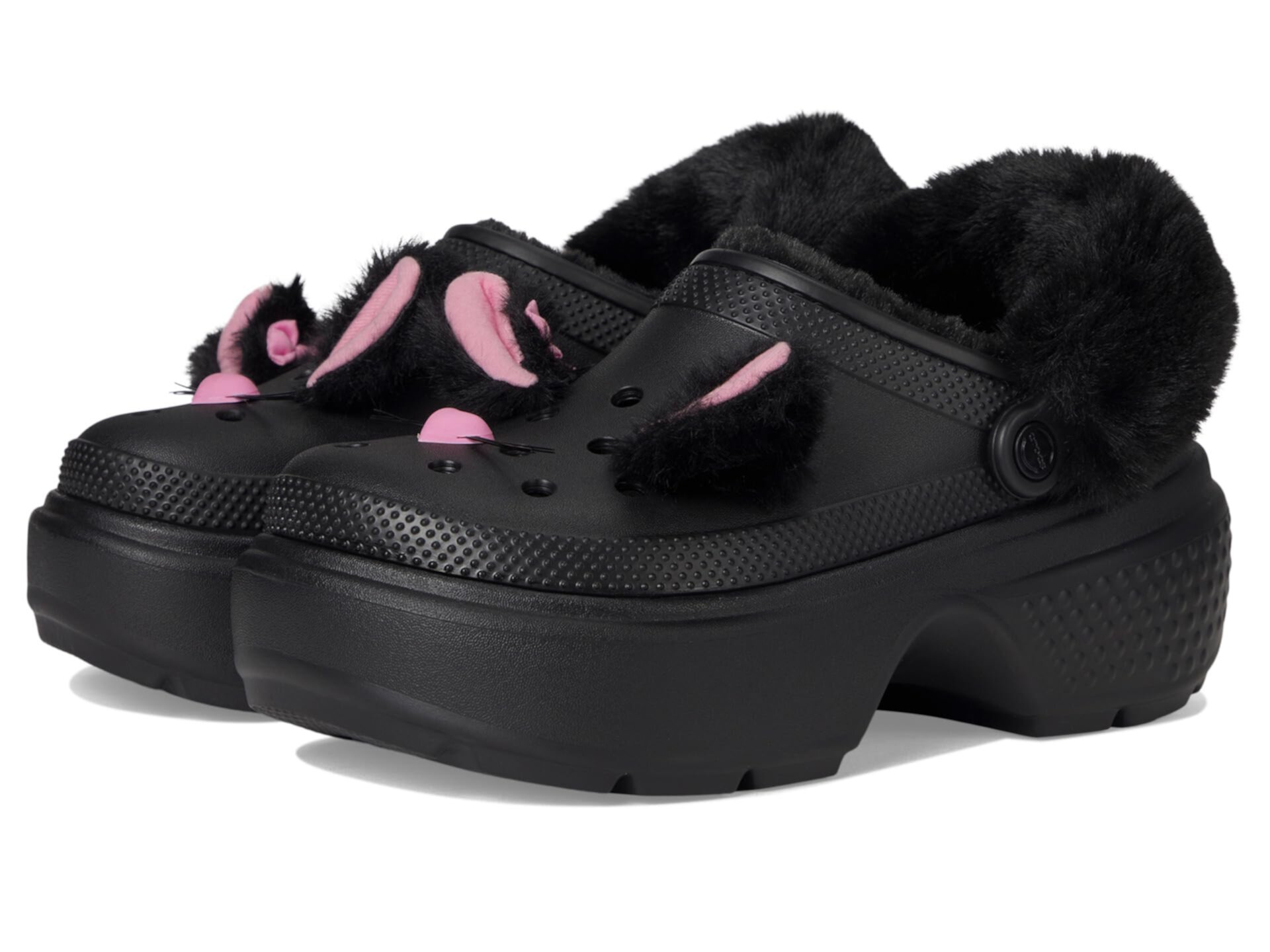 Тапочки Crocs Stomp с искусственным мехом и модной подошвой Crocs