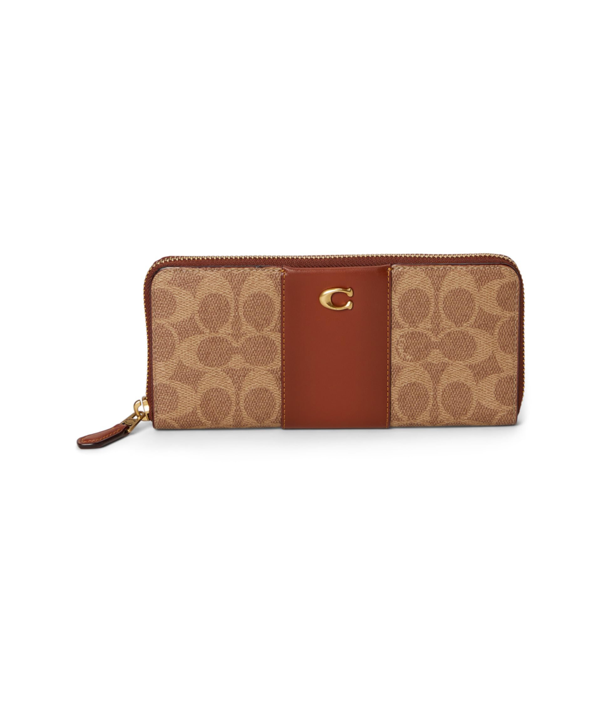 Кардхолдер COACH Essential Slim Accordion Zip Wallet в фирменном канвасе COACH