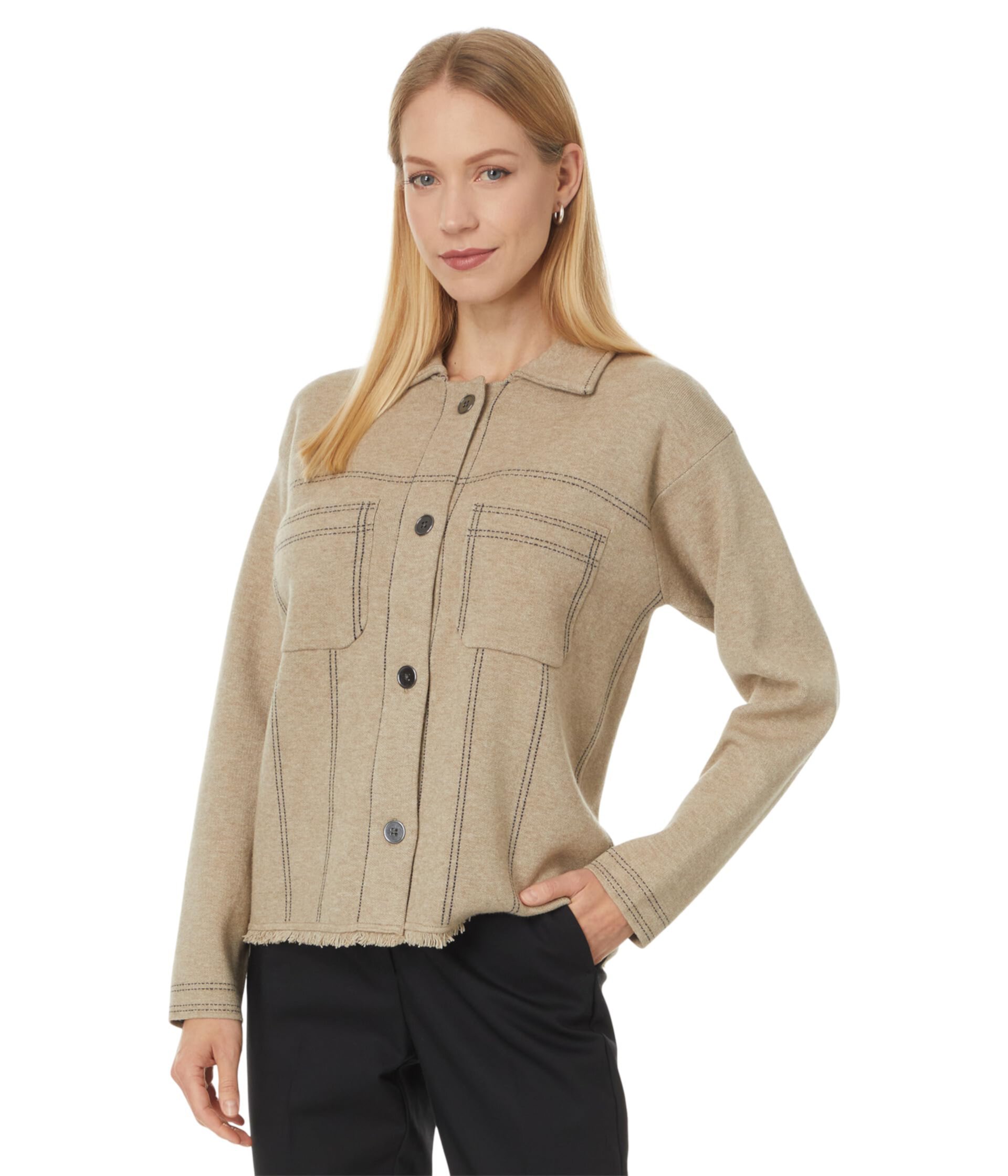 Женский Свитер Elliott Lauren Bottom Line - Top Stitch с фризом и отделкой стежками Elliott Lauren