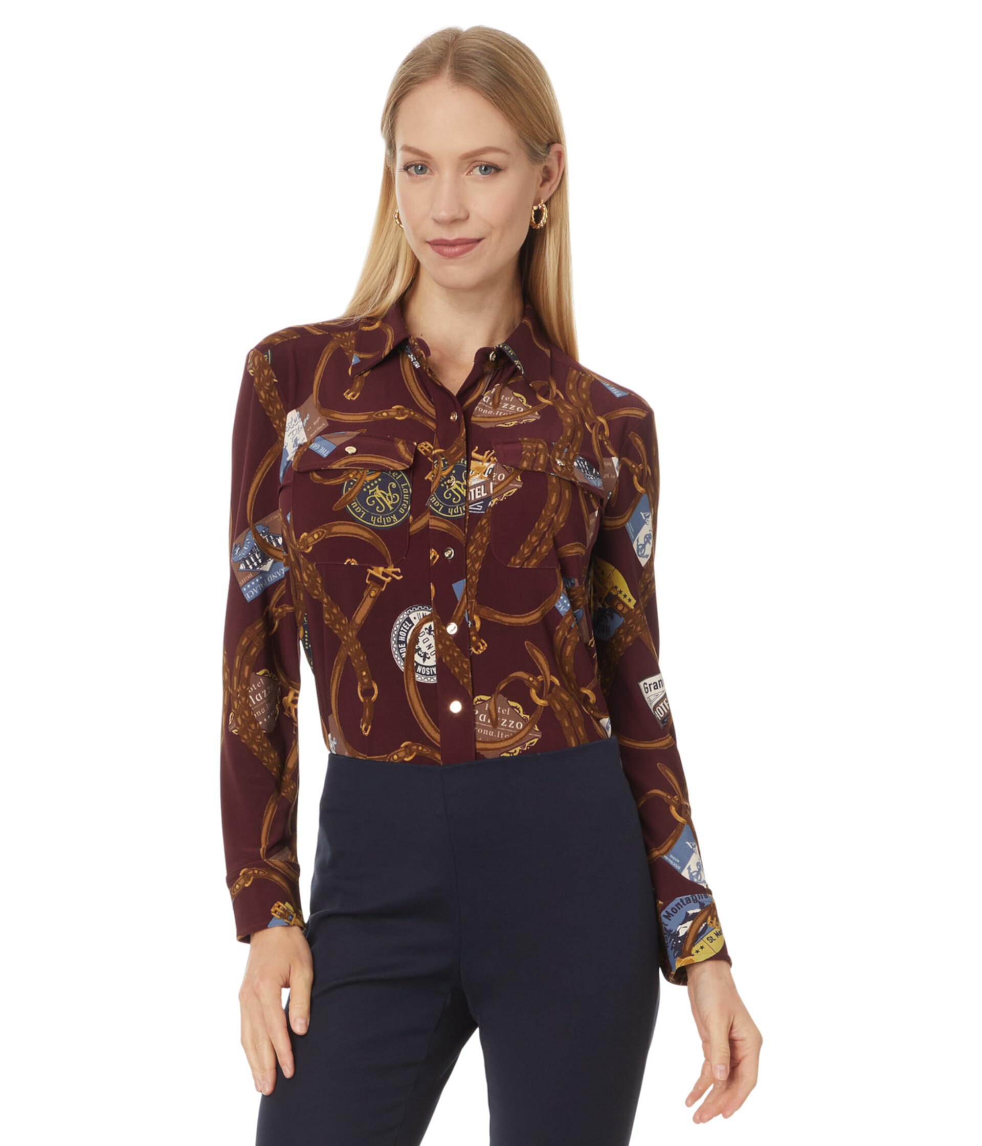 Slim Fit Print Stretch Jersey Shirt LAUREN Ralph Lauren