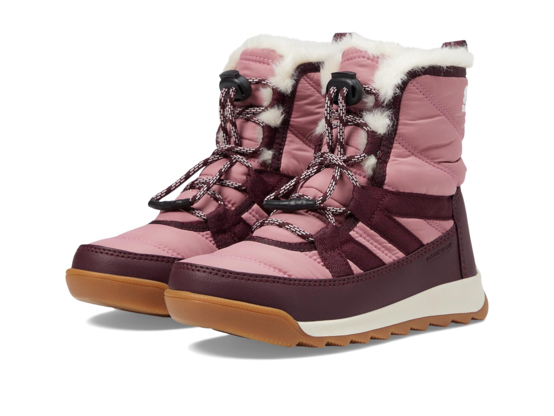 Зимние ботинки SOREL Kids Whitney II Plus Lace WP с тёплым меховым подкладом и прочной подошвой SOREL Kids