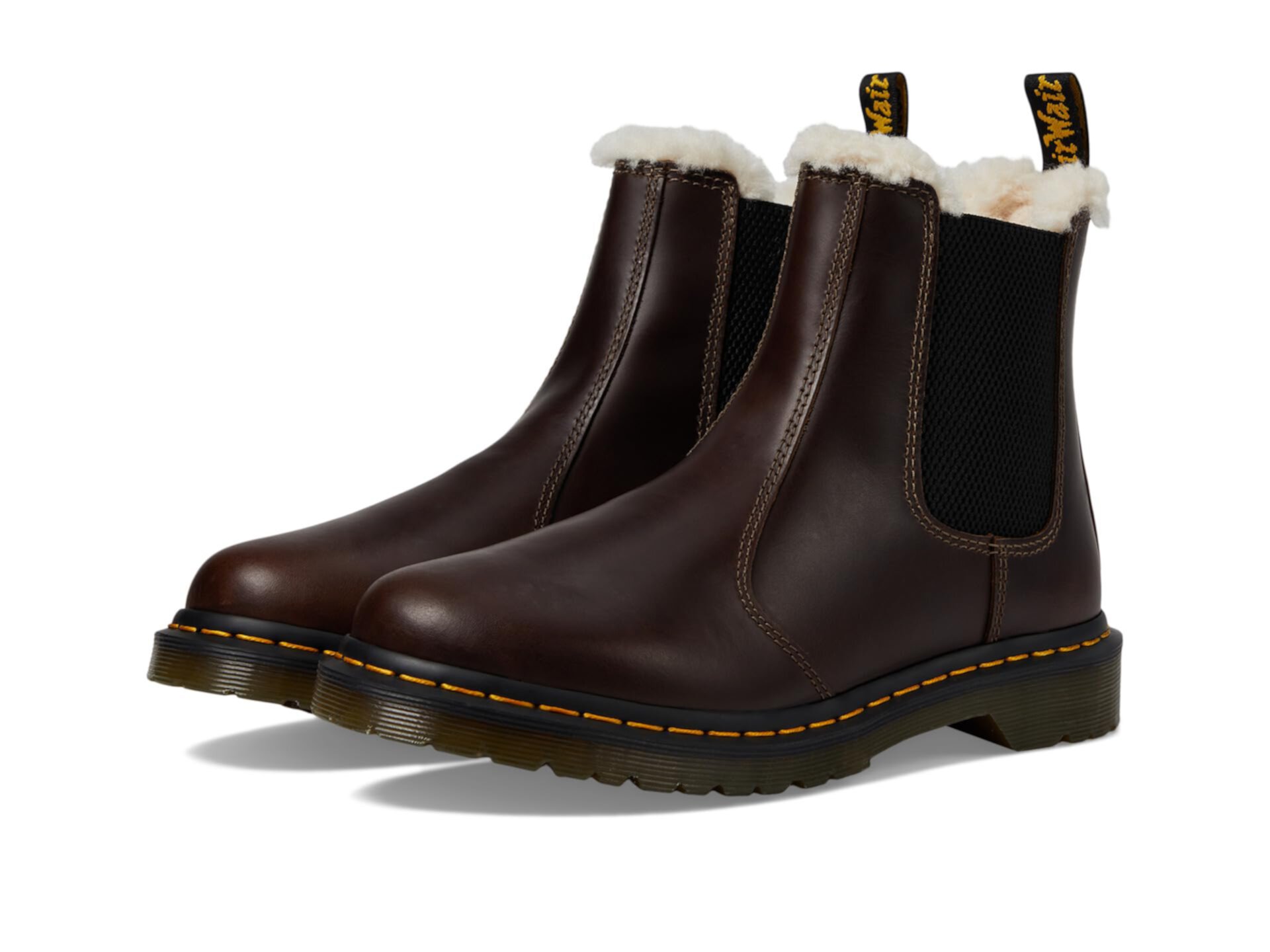 Женские ботинки Chelsea Dr. Martens 2976 Leonore с искусственным мехом и прочной кожей Dr. Martens