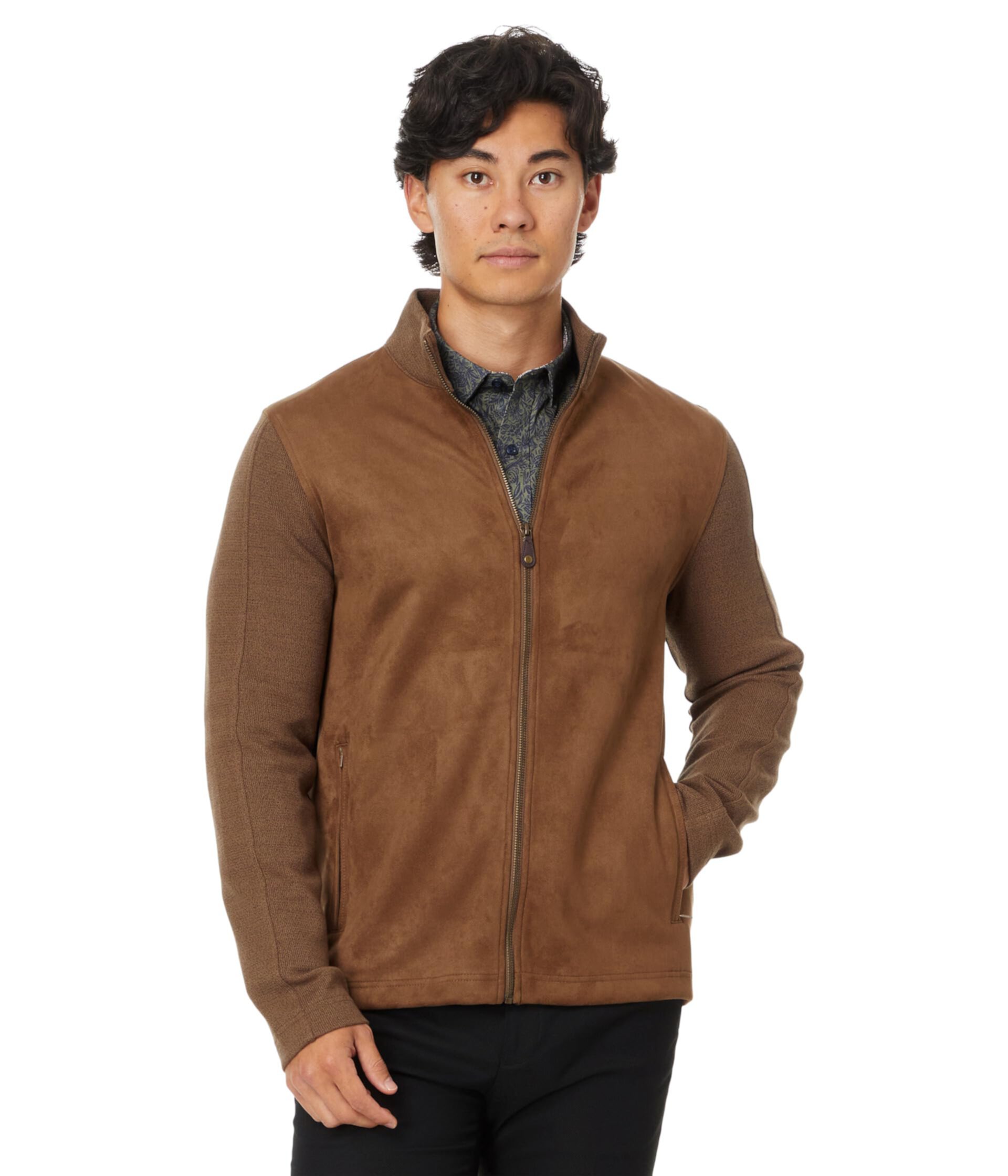 Мужской Свитер Johnston & Murphy Suede Full Zip Johnston & Murphy