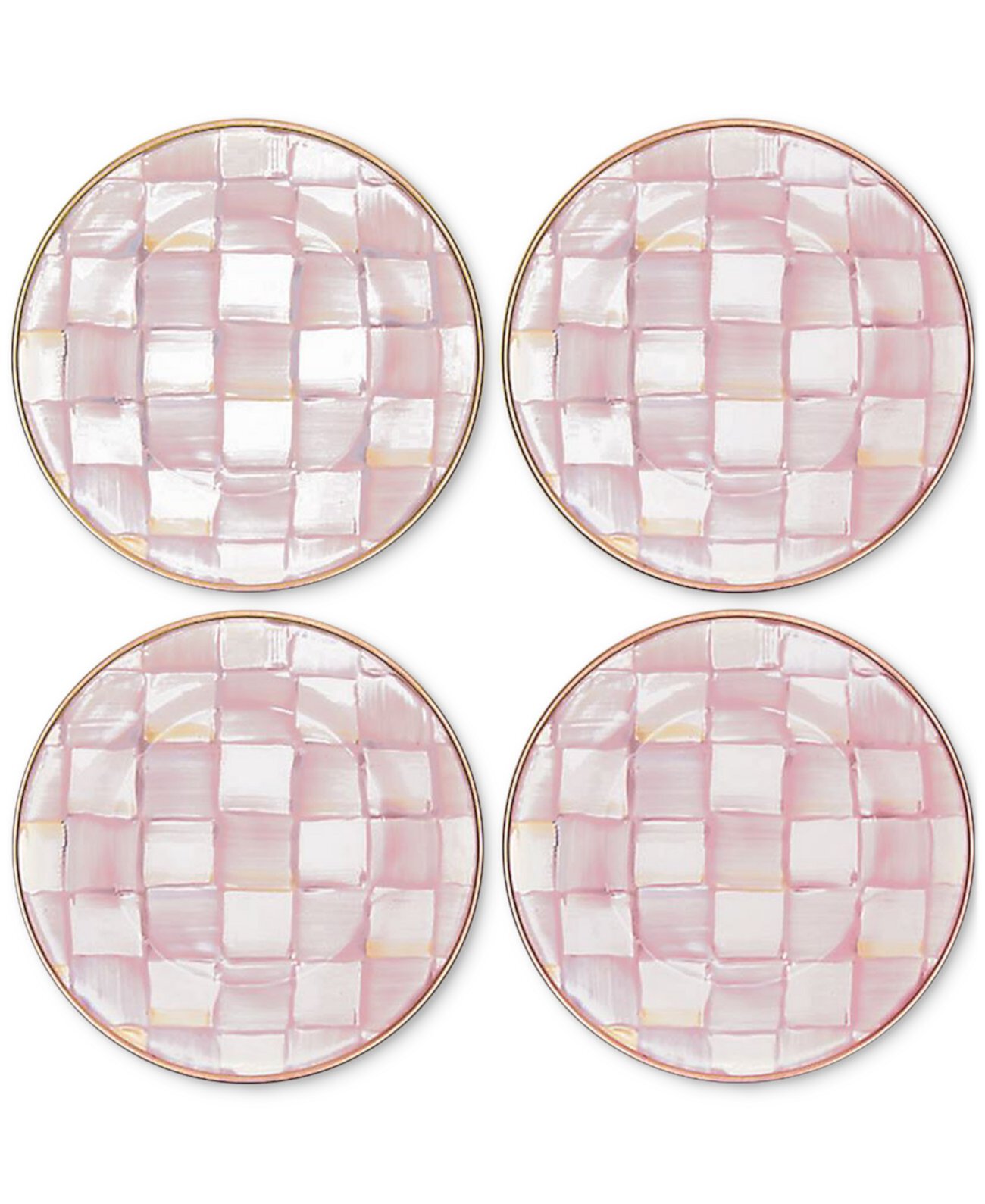 Rosy Check Appetizer Plates, Set of 4 MacKenzie-Childs