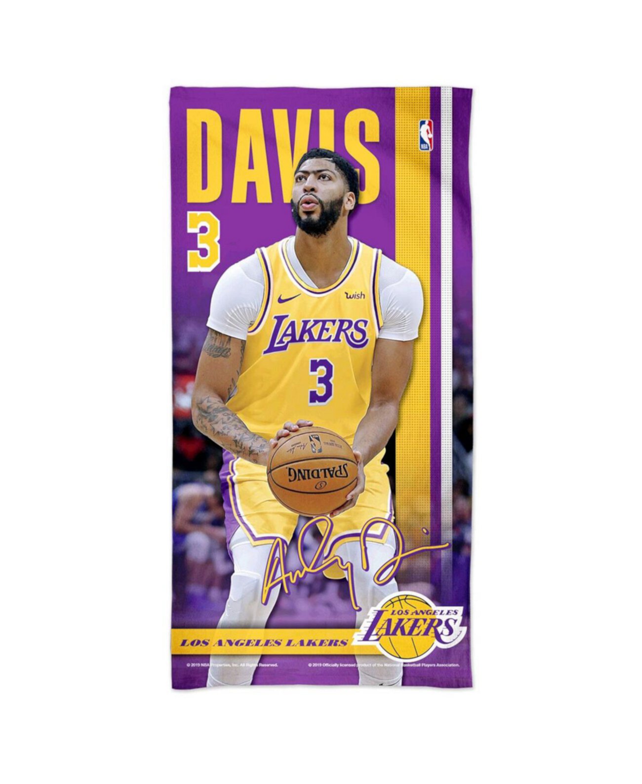 Anthony Davis Los Angeles Lakers 30'' x 60'' Spectra Beach Towel Wincraft