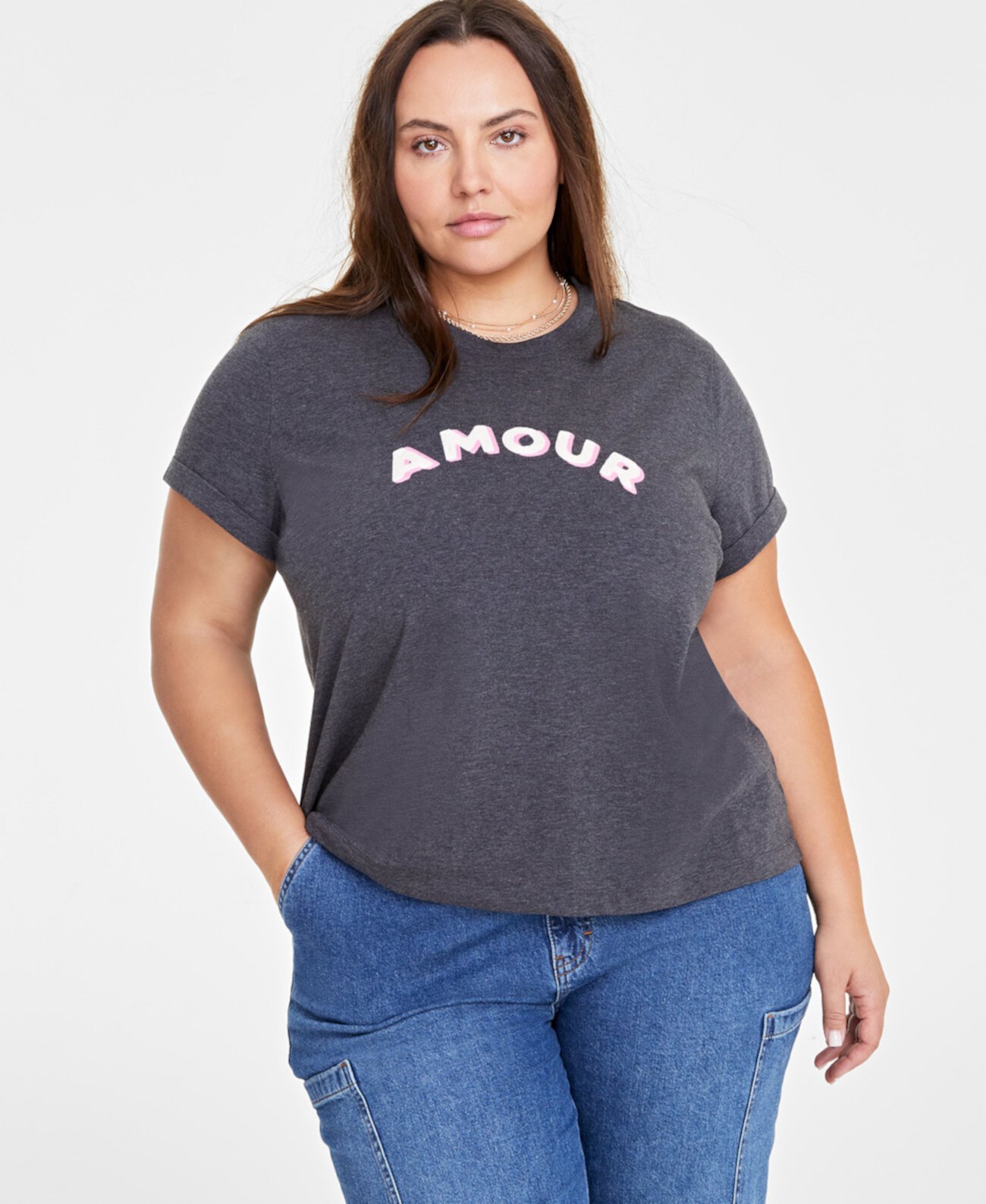 Женская Футболка On 34th Trendy Plus Size с графикой Amour On 34th