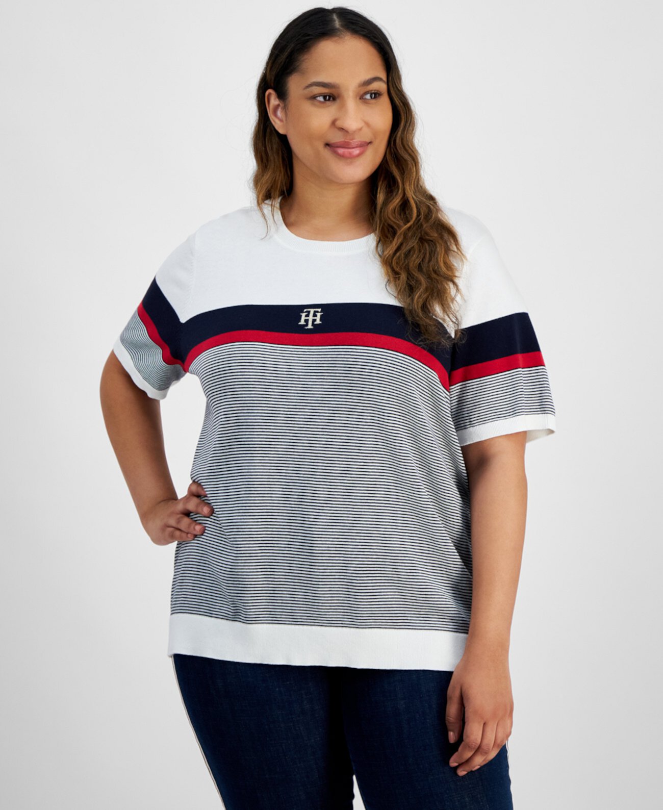 Женский Пуловер Tommy Hilfiger Цветной Блок Tommy Hilfiger