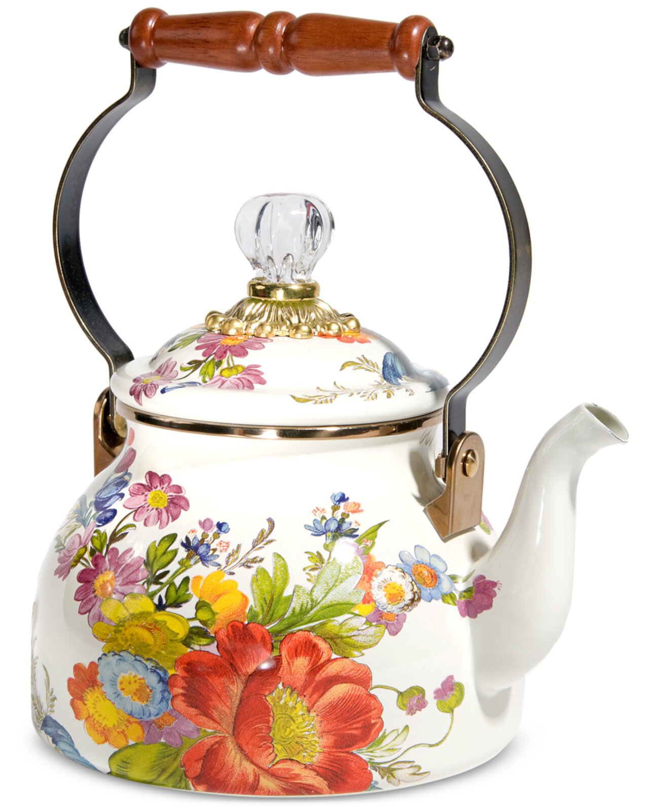 White Flower Market 2-Qt. Tea Kettle MacKenzie-Childs