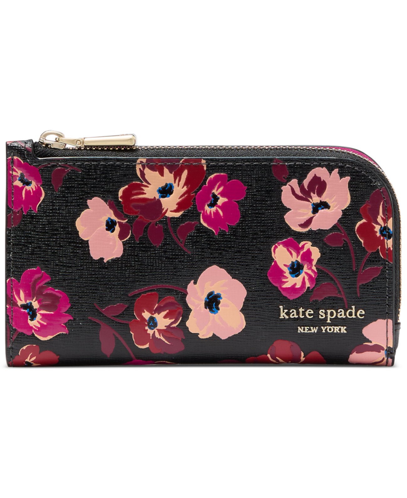 Бумажник Kate Spade New York Devin Fall Poppies Embossed Saffiano Leather Small Slim Bifold Kate Spade New York