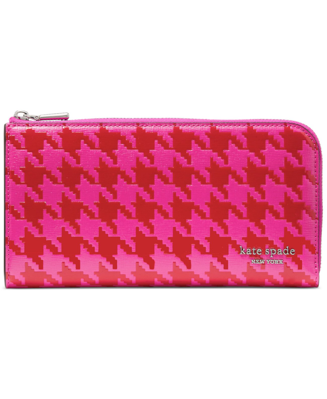 Бумажник Kate Spade New York Devin Houndstooth Saffiano Leather Zip Around Kate Spade New York