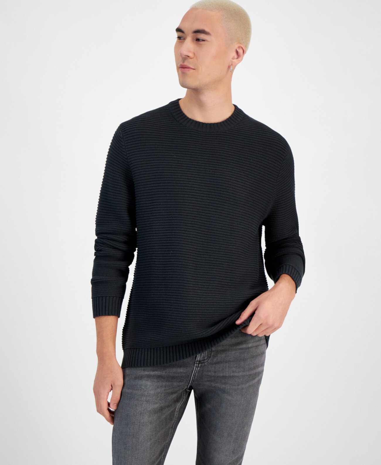 Мужской Свитер Sun & Stone Links Textured Crewneck Sun & Stone