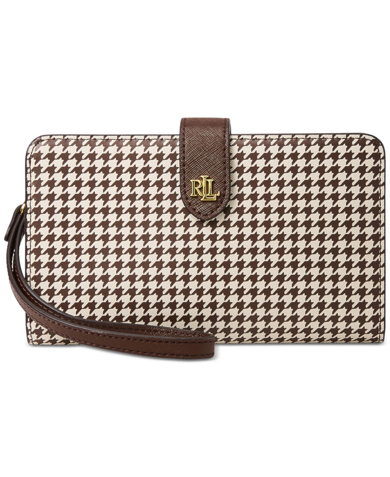 Бумажник LAUREN Ralph Lauren Print Crosshatch Leather Tech Wristlet LAUREN Ralph Lauren