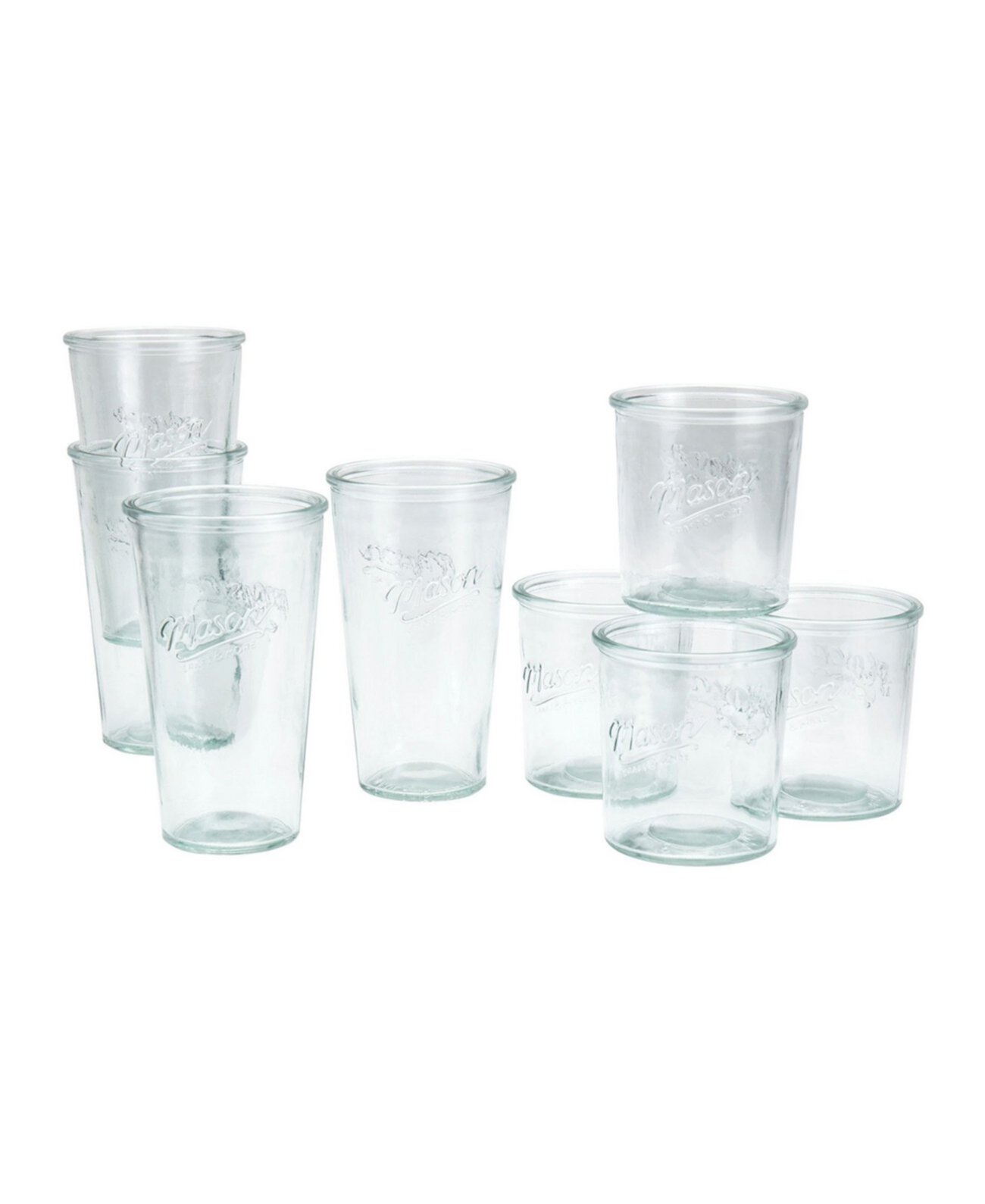 Glass Tumbler Set, 8-piece Mason Craft & More