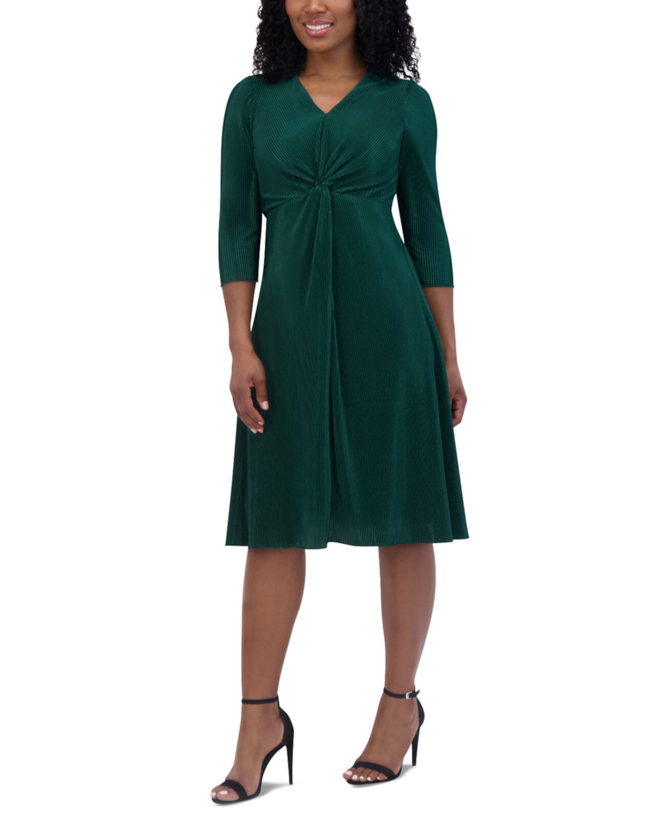 Женское Платье Jessica Howard Petite Twist-Front 3/4-Sleeve Midi Jessica Howard