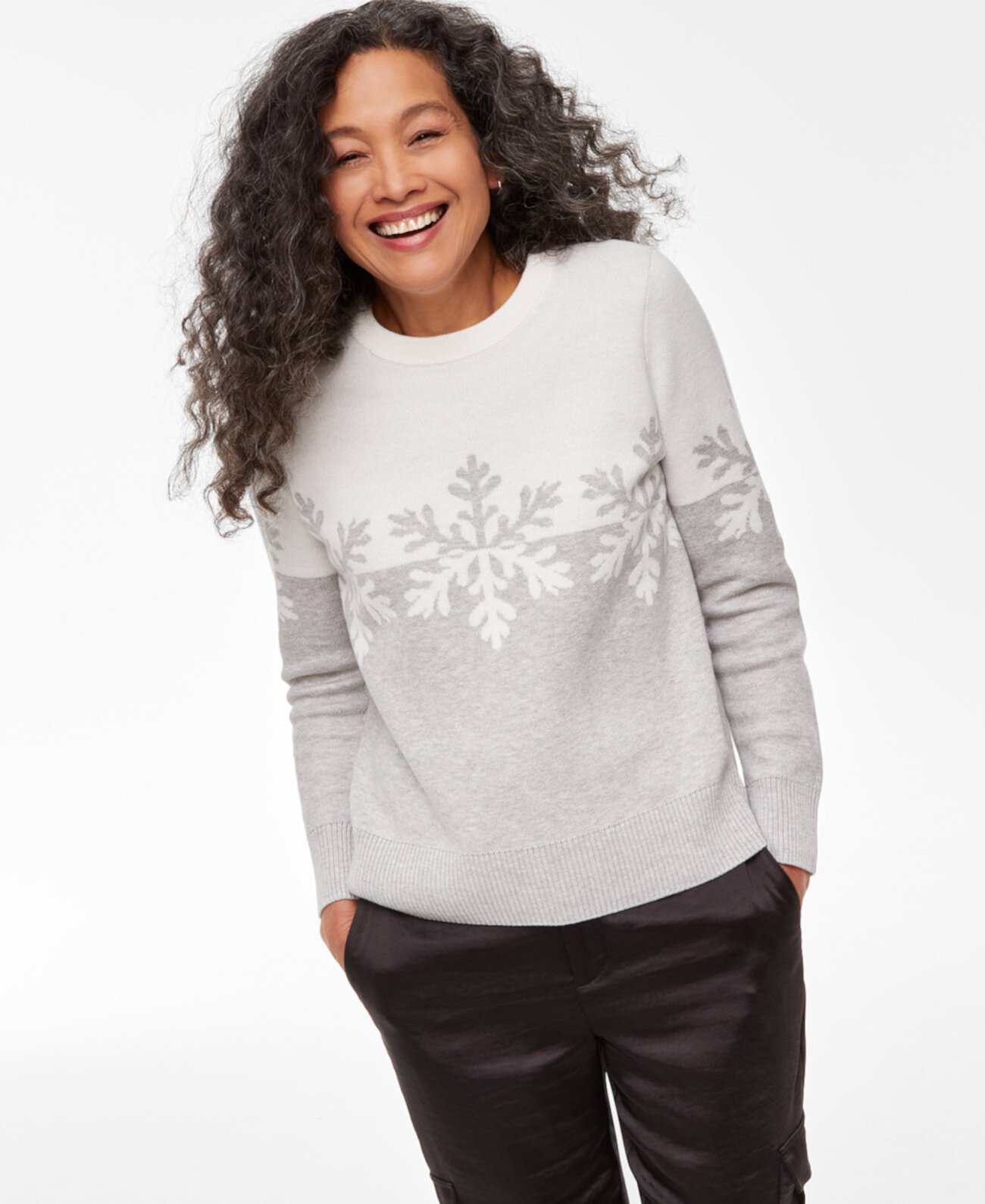 Women's Colorblocked Snowflake Sweater, Created for Macy's Holiday Lane