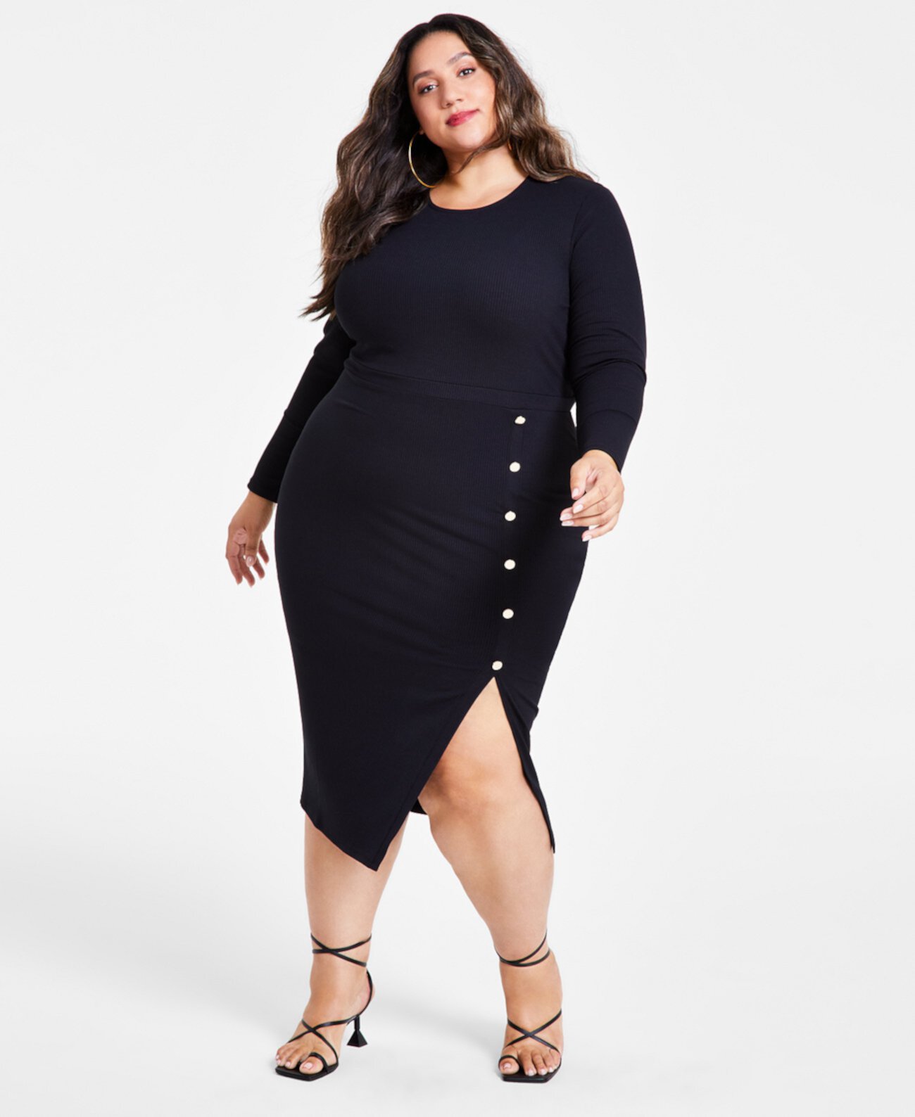 Женское Платье Nina Parker Trendy Plus Size Rib-Knit Nina Parker