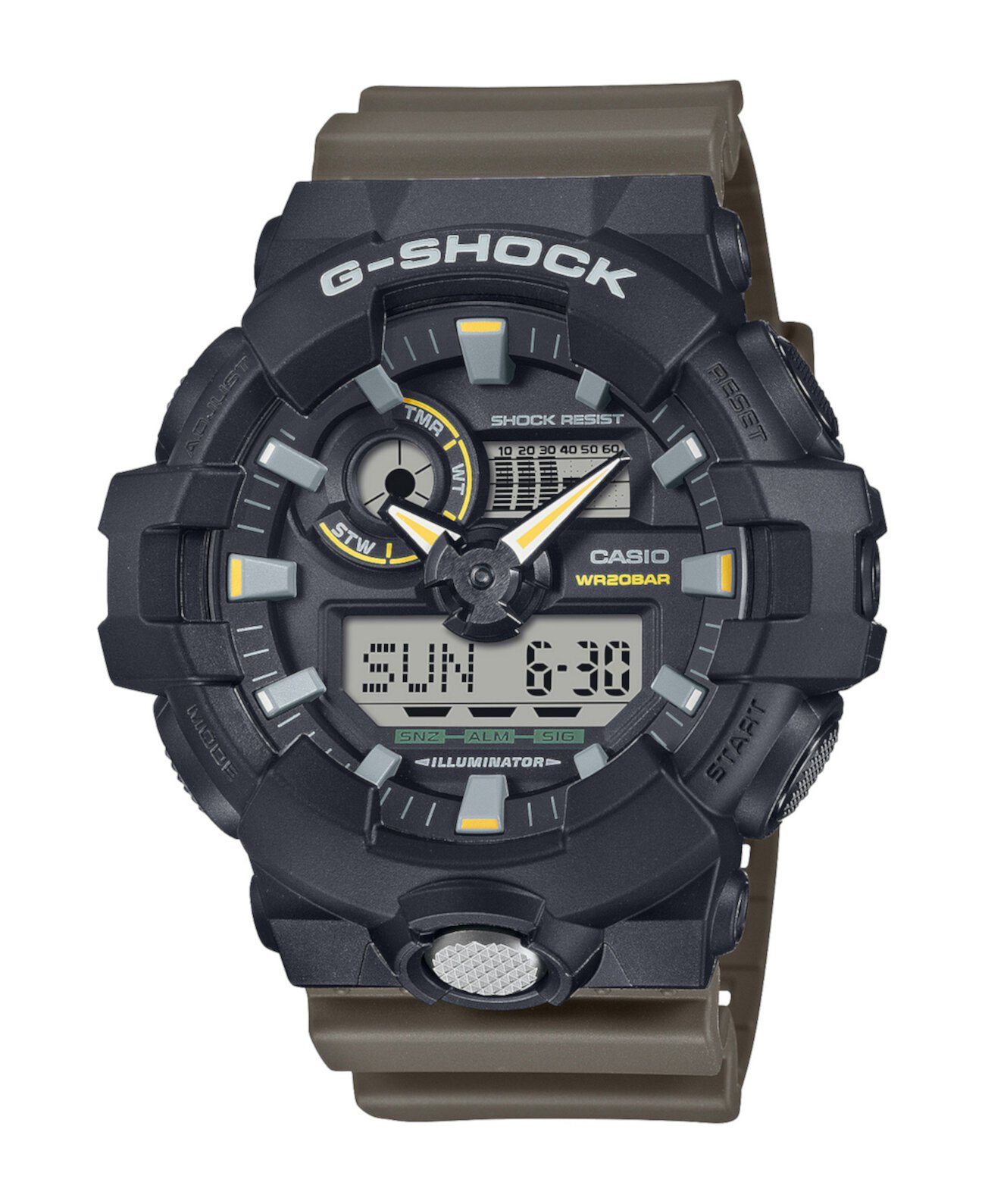 Men's Japanese Quartz Black Resin Watch, 53.4mm, GA710TU-1A3 G-Shock