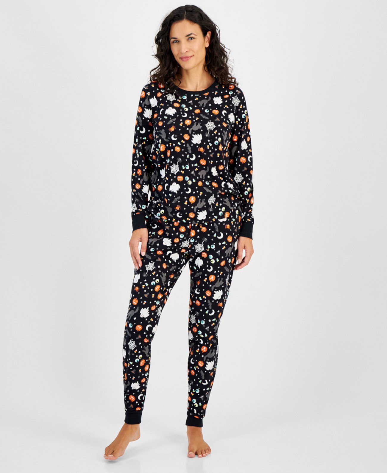 Family Pajamas Women's Spooky Mix Printed Cotton Family Halloween Pajamas, Created for Macy's Holiday Lane