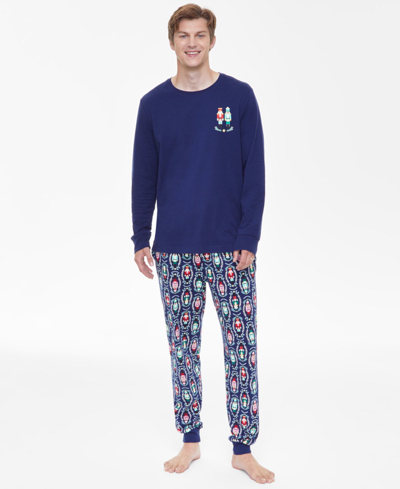 Family Pajamas Men's 2-Pc. Nutcracker Mix It Cotton Family Holiday Pajamas, Created for Macy's Holiday Lane