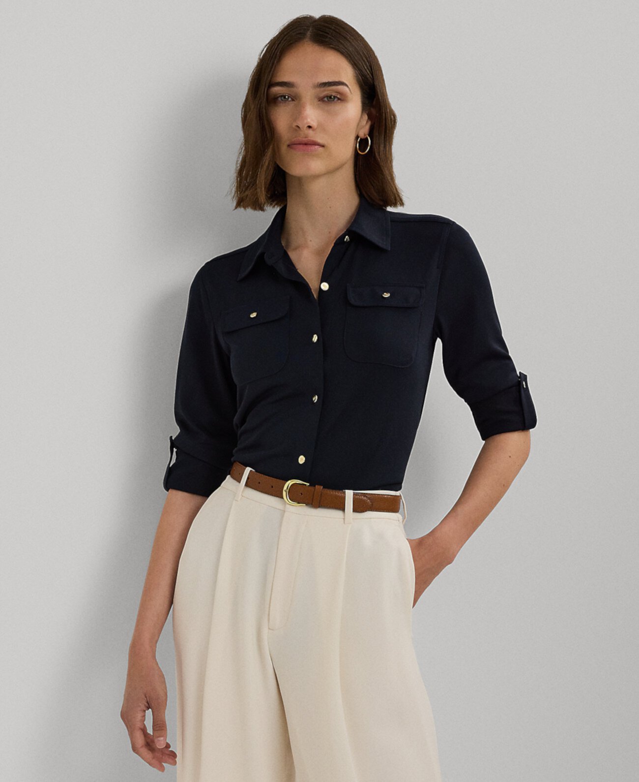 Женская Повседневная Рубашка LAUREN Ralph Lauren Petite Utility LAUREN Ralph Lauren