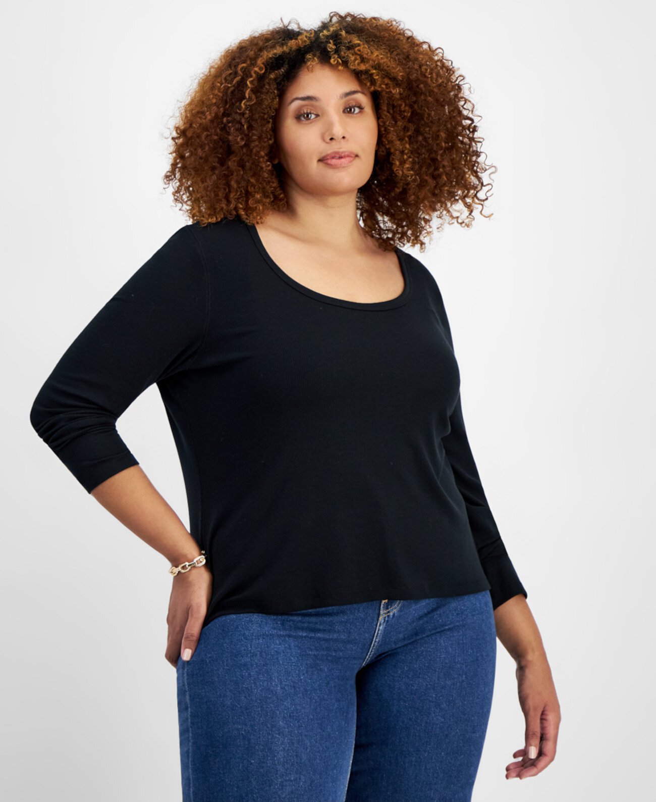 Женская Футболка On 34th Plus Size Scoop-Neck On 34th