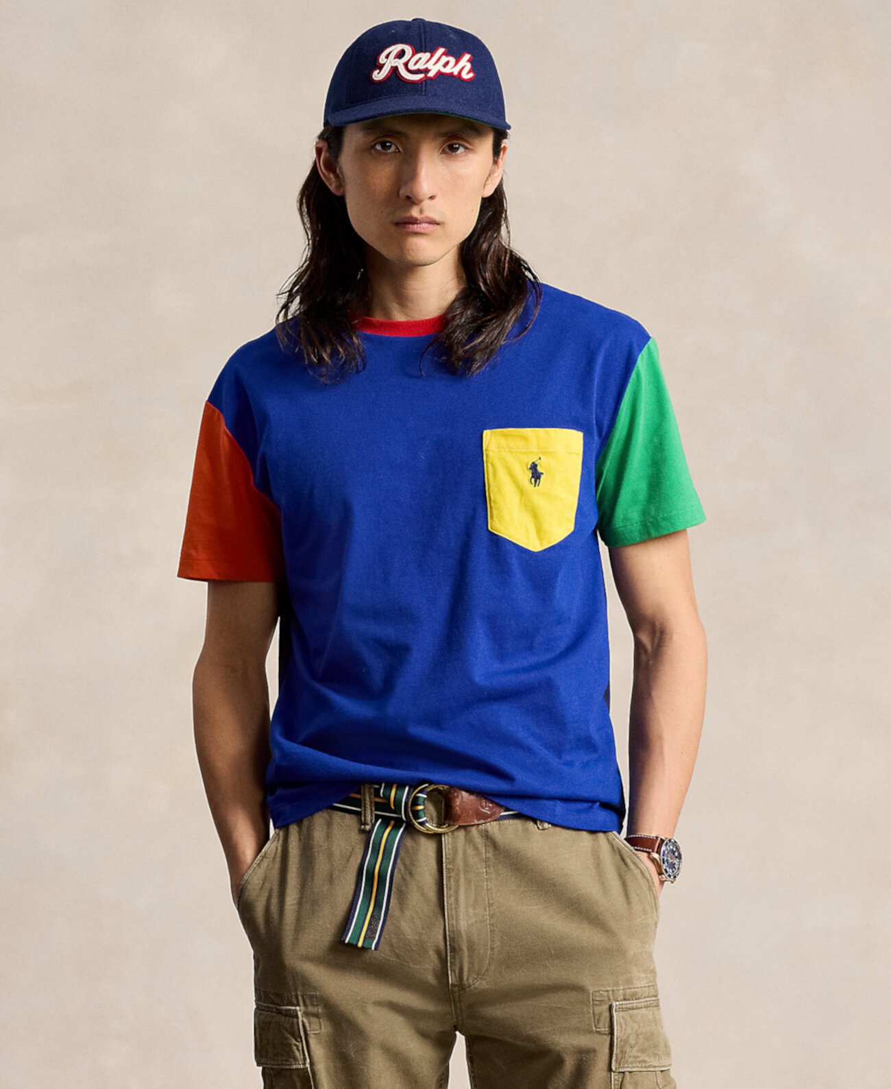 Мужская Футболка Polo Ralph Lauren Классического Прилегания с Карманом Polo Ralph Lauren