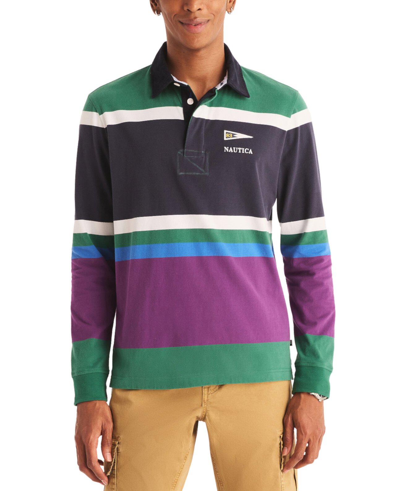 Мужская Повседневная рубашка Nautica Colorblocked Rugby Nautica